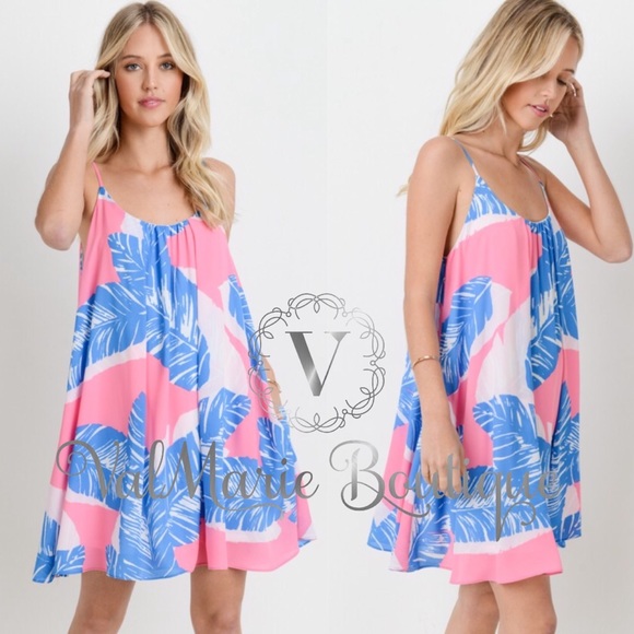 ValMarie Dresses & Skirts - Tropical palm leaf swing dress